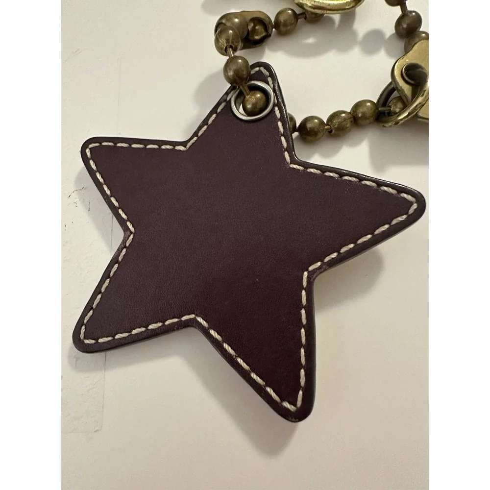 Coach Silver Star Metal & Rhinestone Charm Key Chain Vintage Y2K